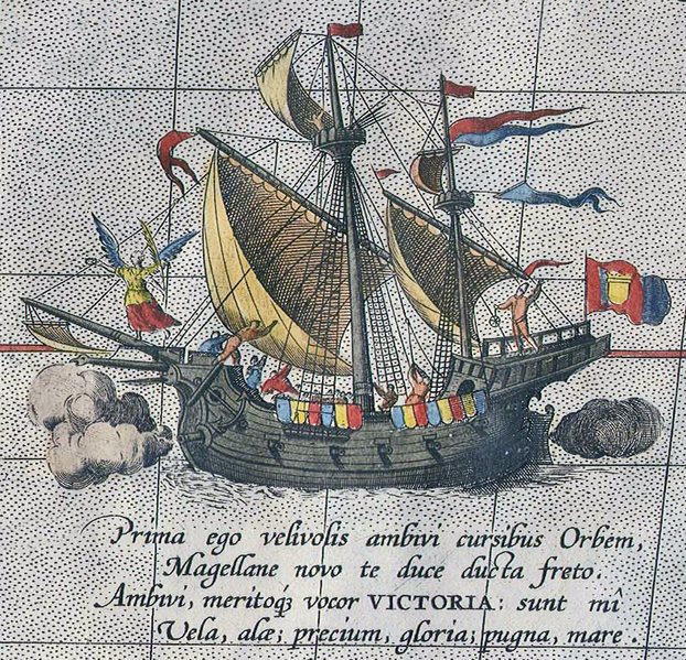 Fichier:Carte d'Ortélius - Magellan - nao Victoria.png