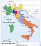 L'Italie en 1859 avant l'unification.