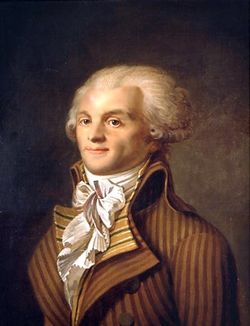 portrait peint rapproché de Robespierre