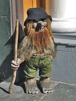 Troll, photographié à Trondheim, en Norvège (statuette de bois)