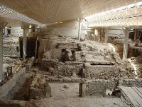 Site archéologique de l'ancienne cité minoenne d'Akrotiri (île de Santorin)