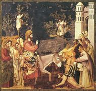 L'Entrée de Jésus-Christ à Jérusalem (détail), fresque.