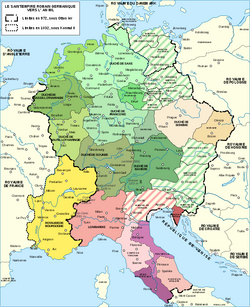 Le Saint-Empire vers l'an 1000.