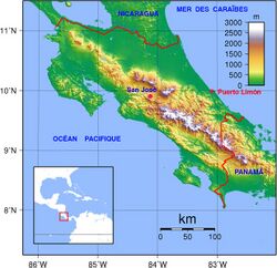 Le relief du Costa Rica