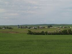 Paysage du Dakota du Nord. Photographie prise en juin.