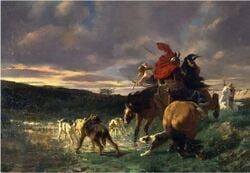 Cavaliers mérovingiens, peintures du XIXe&nbsp;siècle?.