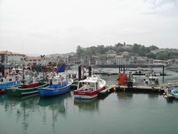 Vue sur le port de Ciboure.
