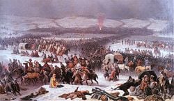 Napoléon traversant la Bérézina, peinture de Janvier Suchodolski, 1866.