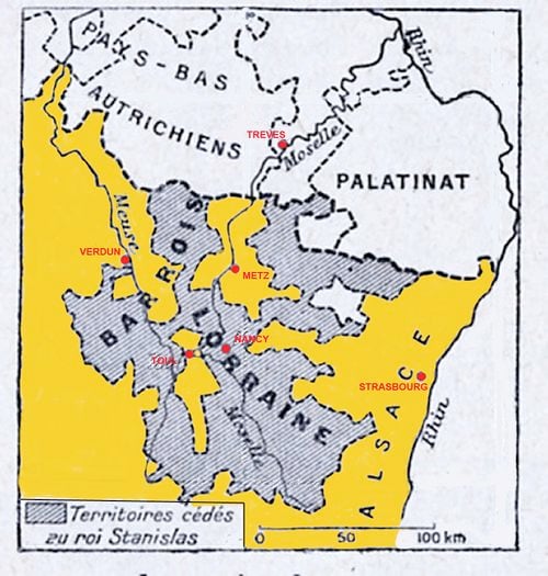 Carte de l'est de la France