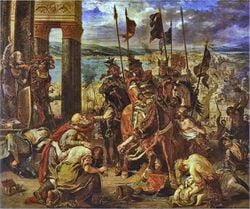 Prise de Constantinople par les Croisés, lors de la IVe croisade en 1204, musée du Louvre, huile sur toile, 81 x 99&nbsp;cm, 1840