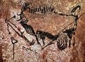 Une scène peinte sur les parois de la grotte de Lascaux