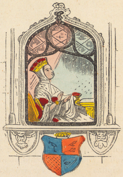 La reine cousant à la fenêtre