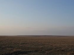 Une steppe, au Kazakhstan