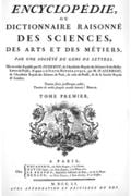 Page de titre du premier tome de l'Encyclopédie, paru en 1751