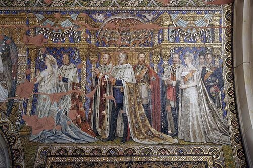 Mosaïque de l'église du Souvenir (Kaiser-Wilhelm-Gedächtniskirche), érigée à Berlin en 1895 en l'honneur de Guillaume Ier et de ses héritiers.