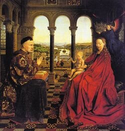 La Vierge du chancelier Rolin, vers 1435, musée du Louvre, Paris.