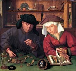 Le Prêteur et sa femme de Quentin Metsys, huile sur toile, 1514.