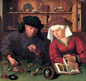 Le Prêteur et sa femme de Quentin Metsys, huile sur toile, 1514.