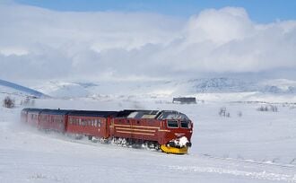 Train de la Norges Statsbaner (NSB), compagnie ferroviaire de la Norvège.