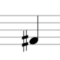 Note altérée par un dièse.