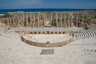Théâtre grec de Leptis Magna.