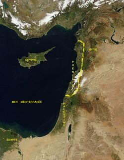 Localisation de la Phénicie au Proche-Orient