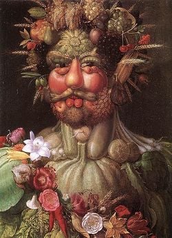 Portrait de Rodolphe II de Habsbourg, empereur du Saint-Empire romain germanique, représenté sous les traits de Vertumnus, dieu romain des saisons, 1590