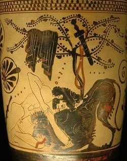 Héraclès étouffant le Lion de Némée