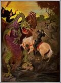 Chevalier combattant un dragon
