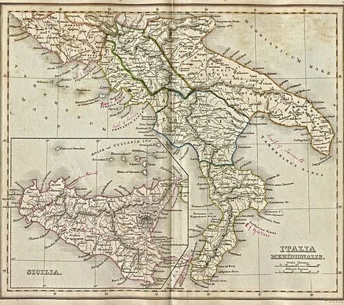 Carte géographique de l'Italie