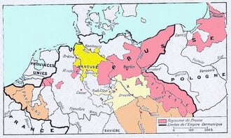 Le royaume de Prusse vers 1750.