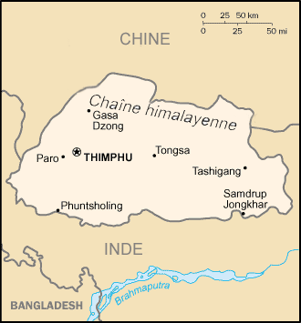 bhoutan carte