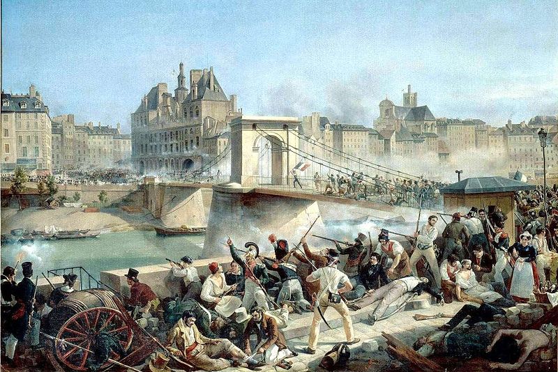 Fichier:Prise,Hotel de ville - le Pont dArcole 1830.JPG