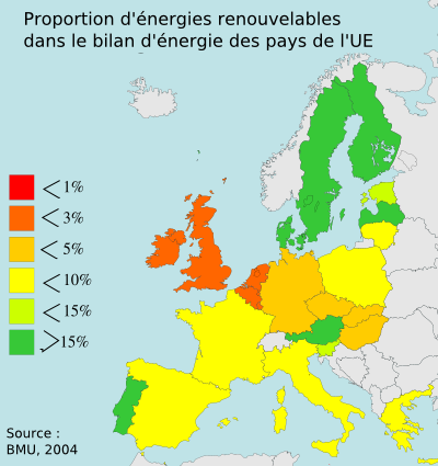 Fichier:Énergies renouvelables dans l'UE - 2004.png