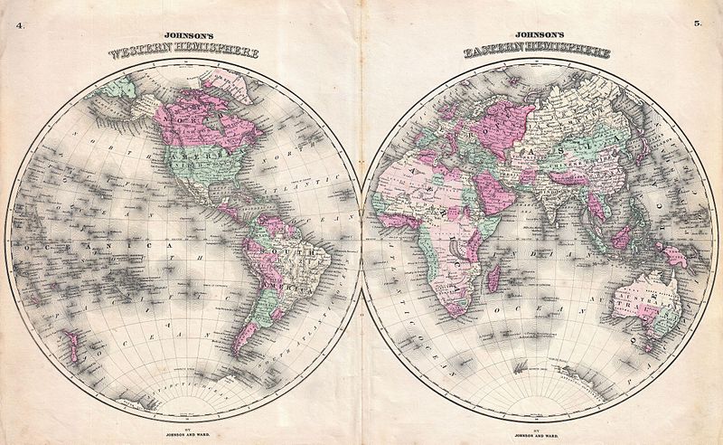 Fichier:Mappemonde-Johnson-1862.jpg