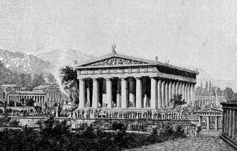 Fichier:Olympie - temple de Zeus (reconstitution).jpg