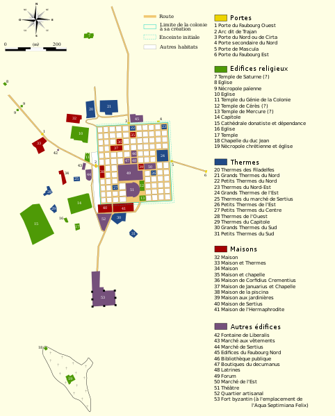 Fichier:Timgad archaeological sites map-fr.svg