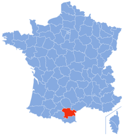Localisation de l'Aude en France