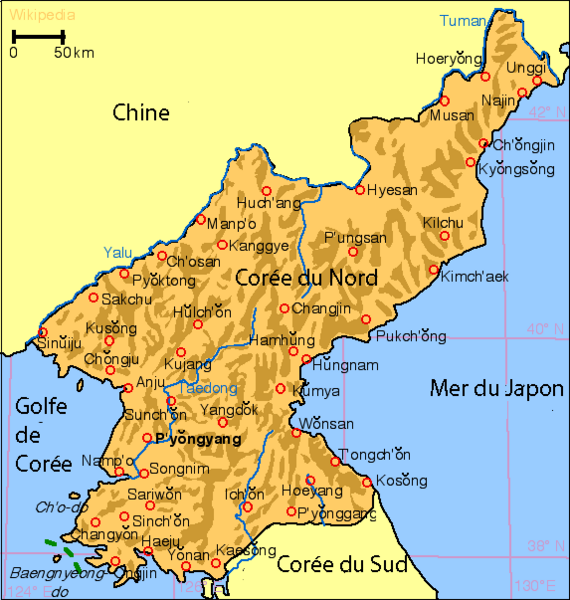 Fichier:Carte de la Corée du Nord.png