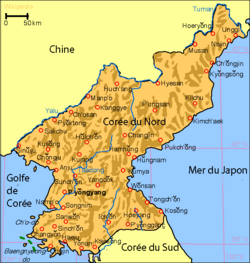 carte de la coree du nord