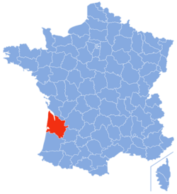 Localisation de la Gironde en France