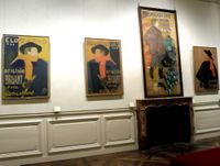 Affiches Bruant au Musée d'Albi, dans un des salons du Palais de la Berbie.