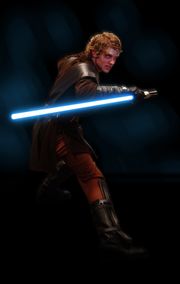 Anakin Skywalker, avec son sabre laser