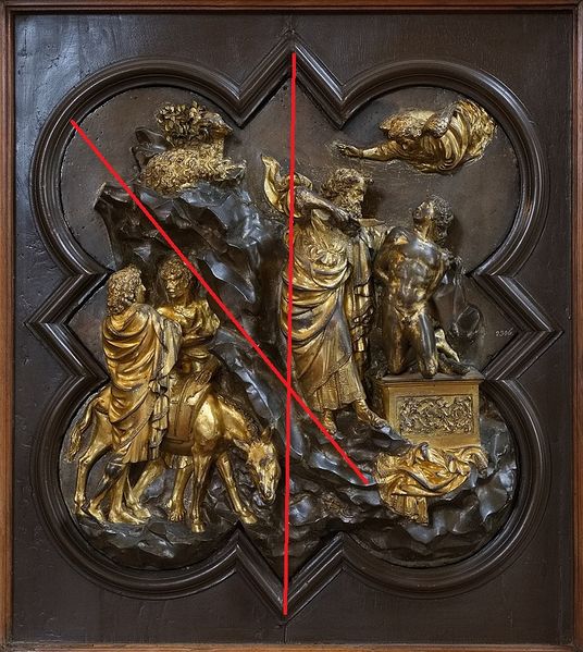 Fichier:Sacrifice d'Isaac Ghiberti, composition.jpeg