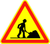 Danger-travaux sur la chaussée (panneau temporaire)
