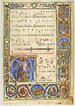 Un manuscrit musical du XVe siècle avec des portées de quatre lignes