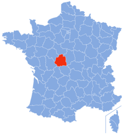 Localisation de l'Indre en France