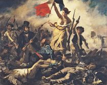La Liberté guidant le peuple d'Eugène Delacroix, huile sur toile, 1830.