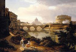 Rome, a view of the river Tiber looking south with the Castel Sant.jpg