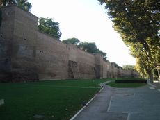 Mur d'Aurélien, Rome : version non retouchée, très sombre et peu lisible.
